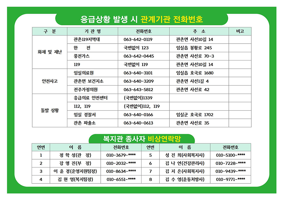 비상연락망